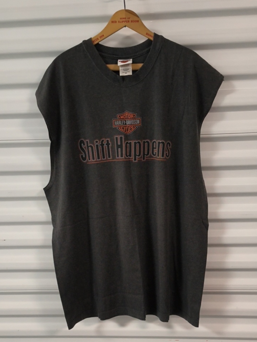 Vtg Harley Davidson Shift Happens Savannah Georgia Crewneck Sleeveless Vest 2XL
